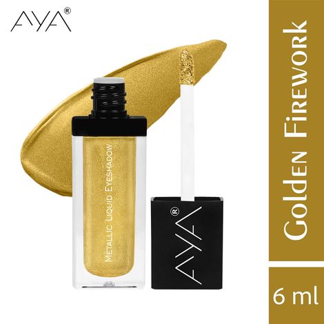 Buy AYA Metallic Liquid Eyeshadow 01 - Golden Fireworks, 6 ml | Highly Pigmented | Shimmer Finish | Long Lasting | Smooth Texture-Purplle