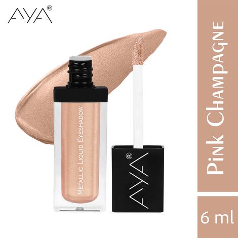 Buy AYA Metallic Liquid Eyeshadow 02 - Pink Champagne, 6 ml | Highly Pigmented | Shimmer Finish | Long Lasting | Smooth Texture-Purplle