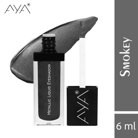 Buy AYA Metallic Liquid Eyeshadow 06 - Smokey, 6 ml | Highly Pigmented | Shimmer Finish | Long Lasting | Smooth Texture-Purplle
