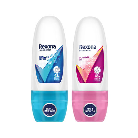 Buy Rexona Women Roll On Shower Fresh 25 ml & Rexona Women Roll On Powder Dry 25 ml-Purplle