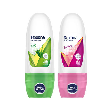 Buy Rexona Women Roll On Aloe Vera 25 ml & Rexona Women Roll On Powder Dry 25 ml-Purplle