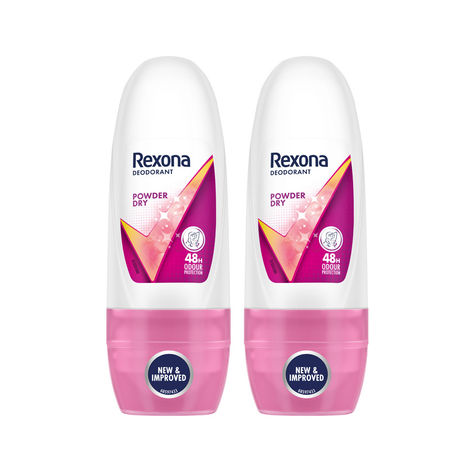 Buy Rexona Women Roll On Powder Dry 25 ml (Pack Of 2)-Purplle