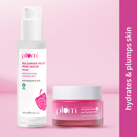 Buy Plum Hyaluronic Acid Tone and Moisturize Duo (Toner 100 ml + Moisturizer 50 gm)-Purplle