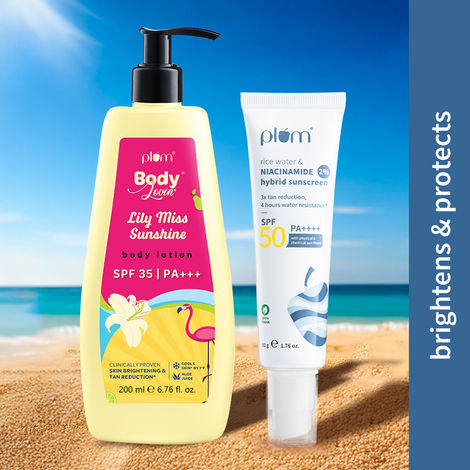 Buy Plum Skin and Body Protect Duo (Face Sunscreen 50 gm + Body Sunscreen 200 ml)-Purplle