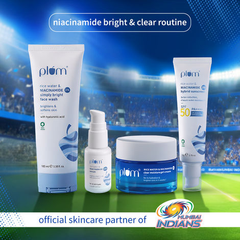 Buy Plum Niacinamide CSMS Routine (Face Wash 100 ml + Sunscreen 50 gm + Moisturizer 50 gm + Serum 15 ml)-Purplle