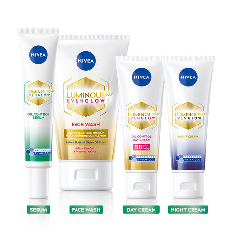 Buy NIVEA Luminous Serum + Face Wash + Day Cream + Night Cream Even Glow Regime Combo ( Combo of 4)-Purplle
