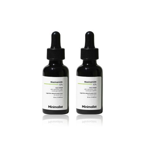 Buy Minimalist Niacinamide 10% with Matmarine + Zinc + Acetyl Glucosamine Regulates Sebum & Evens Tone 10 ml X 2 (Pack of 2)-Purplle
