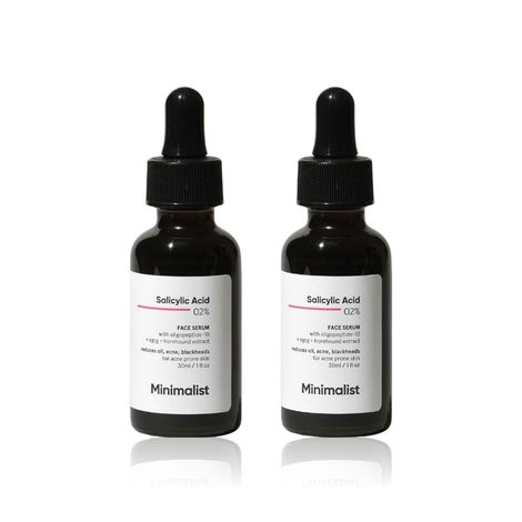 Buy Minimalist 2% Salicylic Acid Face Serum For Acne Blackheads & Open Pores 30 ml X 2 (Pack of 2)-Purplle