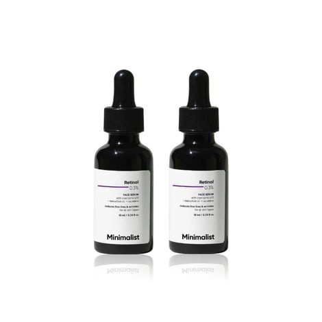 Buy Minimalist Retinol 0.3% face serum with Anti-Aging Property to Reduce Fine Lines & Wrinkles 10 ml X 2 (Pack of 2)-Purplle