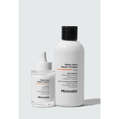 Buy Minimalist Maleic Bond Repair Shampoo (100 ml) & Serum (50 ml) Solution Combo of 2-Purplle