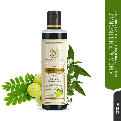Buy Khadi Natural Ayurvedic Amla & Bhringraj Hair Cleanser Sls & Paraben Free (210 ml)-Purplle