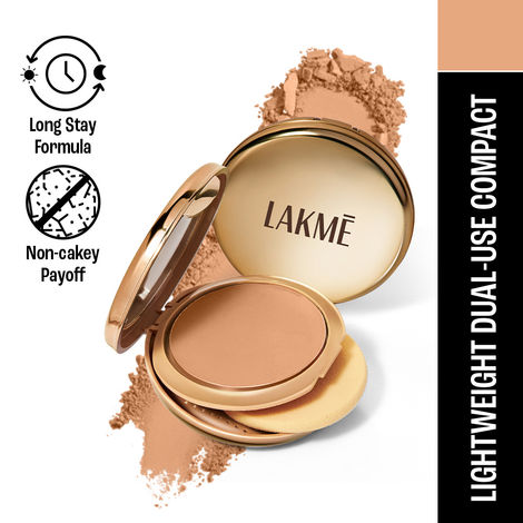 Buy Lakme 9to5 Fashionista Collection Double Duty Dual Finish Compact 16 Sand,9 gm-Purplle