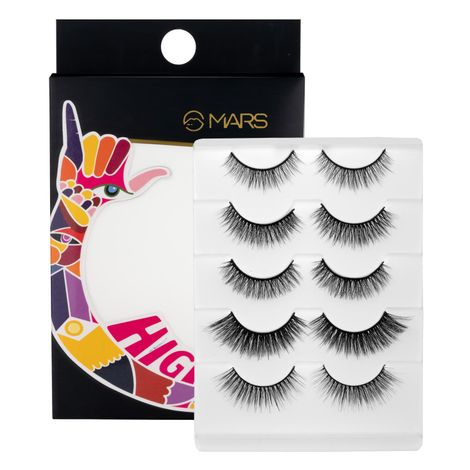 Buy MARS HIGHLASH False Eyelashes for Women Set of 5 | Bold & Dramatic Look for Party & Any Occasion | Reusable | Lightweight and Voluminizing | Easy & Comfortable to Use (02-Dramatic)-Purplle