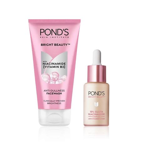 Buy Pond's Smooth & Bright Skin Combo (Pond's Bright Beauty Gluta Niacinamide Complex Serum – 14 ml + Pond's Bright Beauty Facewash with Niacinamide – 150 gm) Combo of 2-Purplle