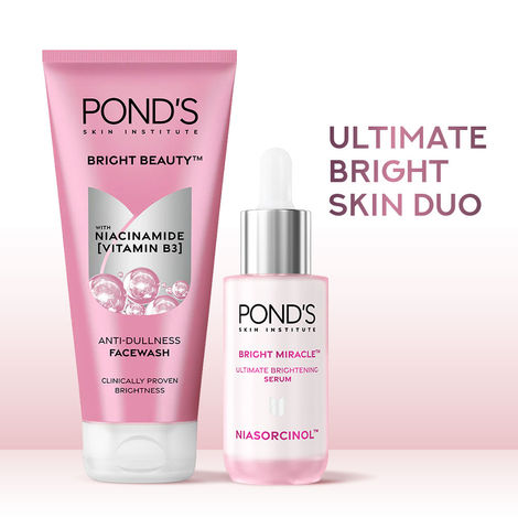 Buy Ponds Smooth & Bright Skin Combo (Pond's Bright Beauty Gluta Niacinamide Complex Serum – 14 ml + Pond's Bright Beauty Facewash with Niacinamide – 150 gm) Combo of 2-Purplle