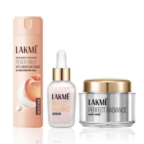 Buy Lakme Perfect Radiance Night Care Trio (Perfect Radiance Serum 15 ml + Brightening Night Cream 50 gm + Brightening Facewash 100 gm) Combo of 3-Purplle