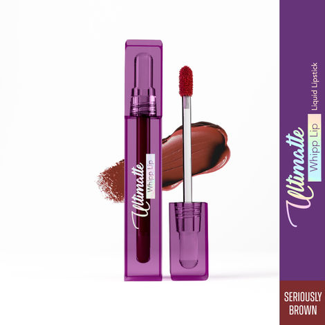 Buy Blue Heaven Ultimatte Whipp Lip Liquid Lipstick Waterproof Infused with Cocoa Butter & Rosehip Oil | Hydrating | Airy Mousse Texture | Soft Matte Finish | Intensely Pigmented | Seriously Brown | 3 ml-Purplle