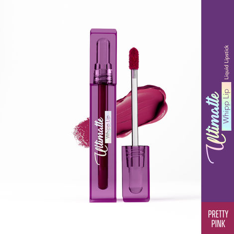 Buy Blue Heaven Ultimatte Whipp Lip Liquid Lipstick Waterproof Infused with Cocoa Butter & Rosehip Oil | Hydrating | Airy Mousse Texture | Soft Matte Finish | Intensely Pigmented | Pretty Pink | 3 ml-Purplle