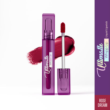 Buy Blue Heaven Ultimatte Whipp Lip Liquid Lipstick Waterproof Infused with Cocoa Butter & Rosehip Oil | Hydrating | Airy Mousse Texture | Soft Matte Finish | Intensely Pigmented | Rose Dream | 3 ml-Purplle