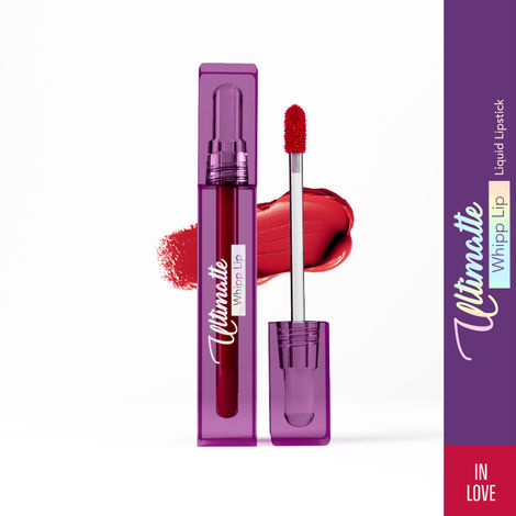 Buy Blue Heaven Ultimatte Whipp Lip Liquid Lipstick Waterproof Infused with Cocoa Butter & Rosehip Oil | Hydrating | Airy Mousse Texture | Soft Matte Finish | Intensely Pigmented | In Love | 3 ml-Purplle