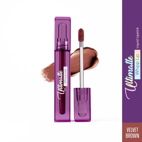 Buy Blue Heaven Ultimatte Whipp Lip Liquid Lipstick Waterproof Infused with Cocoa Butter & Rosehip Oil | Hydrating | Airy Mousse Texture | Soft Matte Finish | Intensely Pigmented | Velvet Brown | 3 ml-Purplle