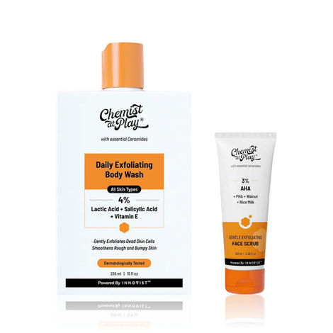 Buy Chemist at Play Exfoliating Speicialist Duo (Body Wash 236 ml + Face Scrub 100 ml)-Purplle