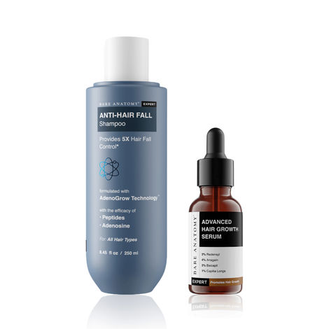 Buy Bare Anatomy Hair Growth Kit (Anti Hairfall Shampoo 250 ml + Hair Growth Serum 30 ml)-Purplle