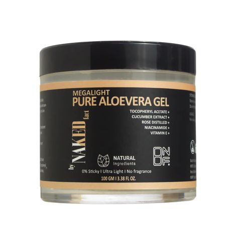 Buy By Naked Fact Megalight 0 % Sticky Aloe Vera Gel For Skin & Hair With Pure Aloe Vera Leaf Juice, Cucumber Extract, Niacinamide & Vitamin E | Hydrates Skin | Soothes Irritated Skin | Keeps Scalp Healthy | For Men & Women | 100 gm-Purplle
