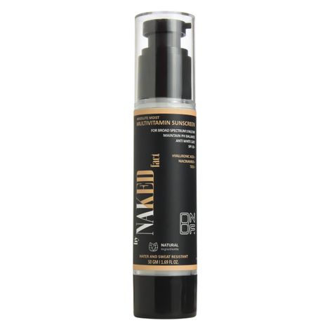 Buy By Naked Fact Multivitamin Sunscreen With Tio2 & Niacinamide| Spf 50 Pa++++| Water-Light, Broad Spectrum Uva/Uvb & Blue Light Protection| Non-Greasy, Quick-Absorbing, No White Cast| For Bright Skin & Healthy Glow| For Men & Women| 50 gm-Purplle