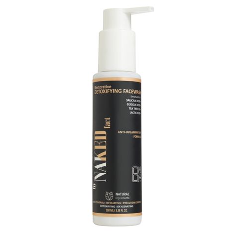 Buy By Naked Fact Detoxifying Anti Acne Face Wash | For Pore Cleansing, Oil Control & Sebum Regulation | Treats Active Acne & Fades Acne Marks | Glycolic Acid & Niacinamide | Suitable For Oily, Combination And Acne-Prone Skin | Men & Women | 100 ml-Purplle