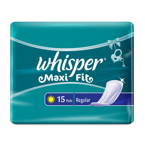 Buy Whisper Maxi Fit Regular Sanitary Pads for Women, 15 pads-Purplle