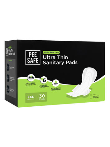 Buy Pee Safe Ultra Thin Sanitary Pads (XXL) - 30 Pads-Purplle