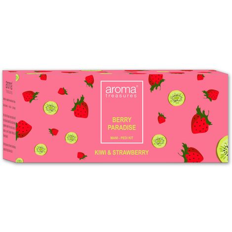 Buy Aroma Treasures Berry Paradise Strawberry and Kiwi Fizz Mani-Pedi Kit -One-Time Use, 87 gm-Purplle