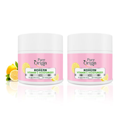 Buy Pure Origin Korean Vitamin C Moisturizer | 24-Hour Moisturization | Light & Non-sticky | Brightens & Evens Skin | 200 gm (Pack of 2)-Purplle