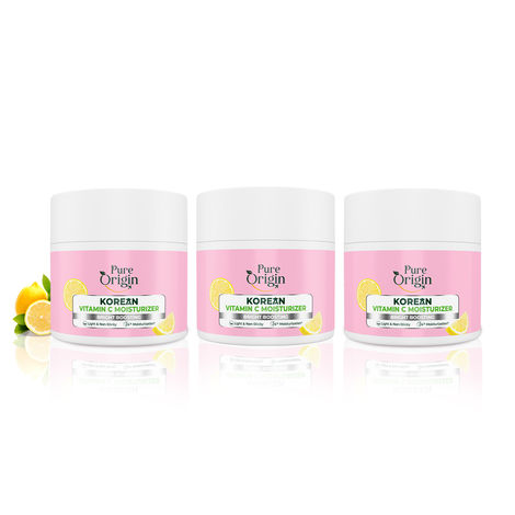 Buy Pure Origin Korean Vitamin C Moisturizer | 24-Hour Moisturization | Light & Non-sticky | Brightens & Evens Skin | 300 gm (Pack of 3)-Purplle