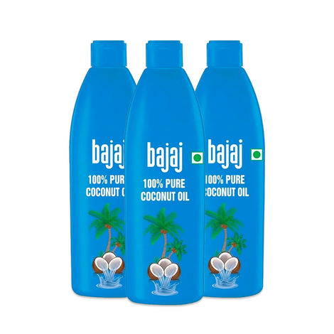 Buy Bajaj Coconut Oil 600ml - Pack of 3-Purplle