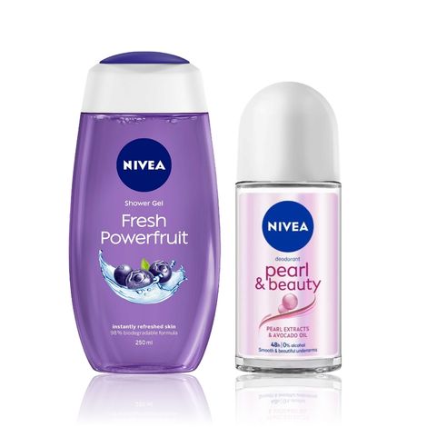 Buy Nivea Fruitful Radiance Combo: Nivea Power Fruit Fresh Shower Gel + Pearl & Beauty Deo - Combo of 2-Purplle