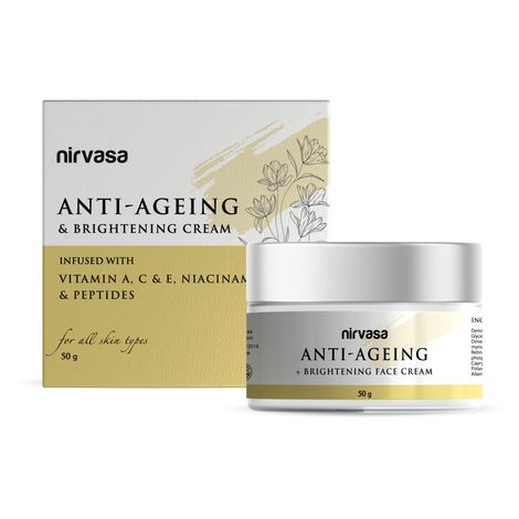Buy Nirvasa Anti Ageing & Brightening Cream with Niacinamide, Vitamin-A & C & Peptides | Minimizes Fine Lines & Wrinkles, Improve Collagen & Skin Elasticity | for Men & Women | 50 gm-Purplle