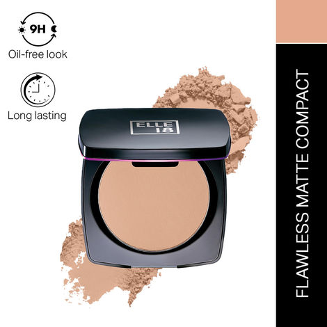 Buy Elle 18 Lasting Glow Compact, 9Hrs Oil-Free, Vitamin E and C, Matte Finish, Coral 9 gm-Purplle