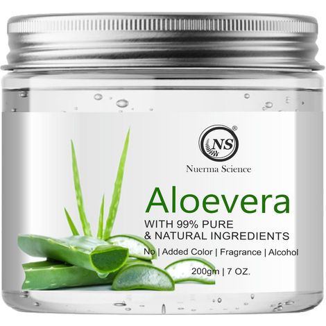 Buy Nuerma Science Natural Aloe Vera Gel Great for Face, Sunburn Relief, Acne, Razor Bumps, Psoriasis, Eczema, Dry Skin Hydration (200 gm)-Purplle