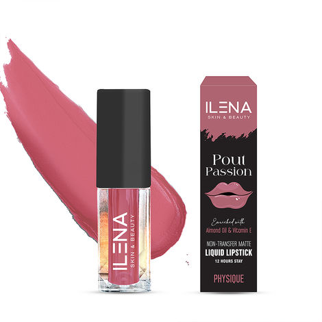 Buy Ilena Pout Passion Liquid Lipstick, Physique Shade, Non-Transfer Matte, 12 Hours Stay, Enriched With Almond Oil And Vitamin E, Natural, No Mineral Oil, Paraben & Cruelty Free (4 ml)-Purplle