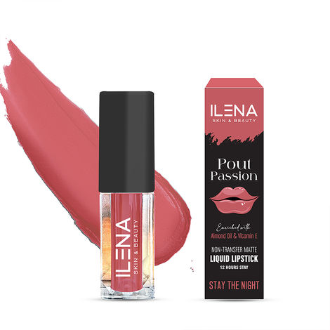 Buy Ilena Pout Passion Liquid Lipstick, Non-Transfer Matte, Soulmate Shade, 12 Hours Stay, Enriched With Almond Oil And Vitamin E And Vitamin E, Natural, No Mineral Oil, Paraben & Cruelty Free (4 ml)-Purplle