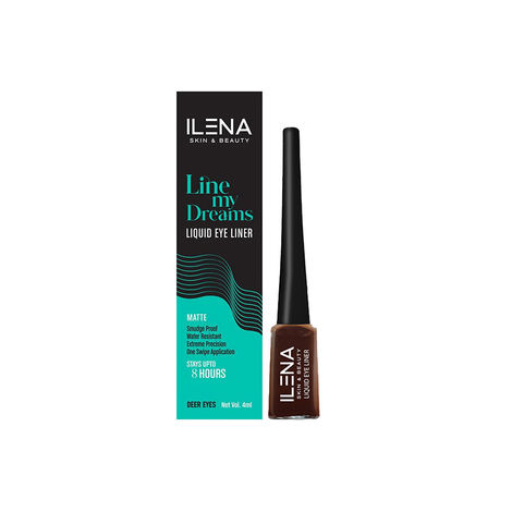 Buy Ilena Line My Dreams Liquid Eye Liner-Deer Eyes, 8 Hours Smudge-Proof, Water-Resistant, 4 ml, No Mineral Oils, No Chemicals, Cruelty Free-Purplle