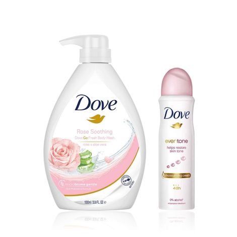 Buy Dove International Daily Fresh Essentials Combo ( Rose & Aloe Vera Body Wash for Replenished Skin Refreshing Scent 1L - 1000 ml + Eventone Deodorant For Women 150 ml ) Combo of 2-Purplle