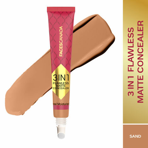 Buy FACES CANADA 3 in 1 Flawless Matte Concealer - Sand, 8 gm | Full Coverage | Long Lasting | Hydrating Concealer for Dark Circles, Dark Spots & Blemishes | Brightens Under Eyes | Lightweight & Blendable-Purplle