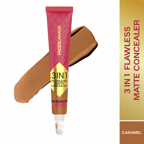 Buy FACES CANADA 3 in 1 Flawless Matte Concealer - Caramel, 8 gm | Full Coverage | Long Lasting | Hydrating Concealer for Dark Circles, Dark Spots & Blemishes | Brightens Under Eyes | Lightweight & Blendable-Purplle