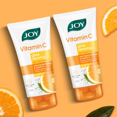 Buy Joy Revivify Vitamin C Face Wash 150 ml x 2 | Glow Reviving and Dullness Exfoliating | With Mandarin Vitamin B5 E | Skin Brightening & Glowing | No Sulphates No Parabens | Soap-Free | For All Skin Types Pack of 2-Purplle