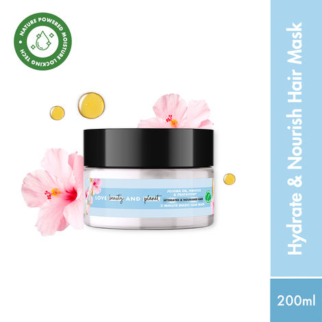 Buy Love Beauty And Planet Jojoba oil , Hibiscus & Pentavitin Hydrate & Nourish Hair Mask, 200 ml-Purplle