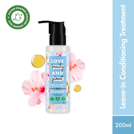 Buy Love Beauty And Planet Jojoba oil , Hibiscus & Pentavitin Deep conditioning leave in treatment,85 ml-Purplle