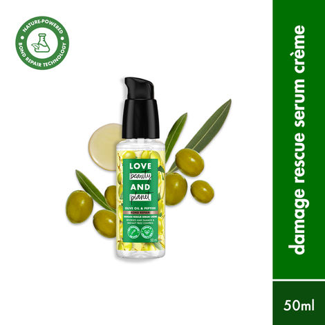 Buy Love Beauty And Planet Olive oil & Peptide Bond Repair Damage Rescue Serum Creme, 50 ml-Purplle
